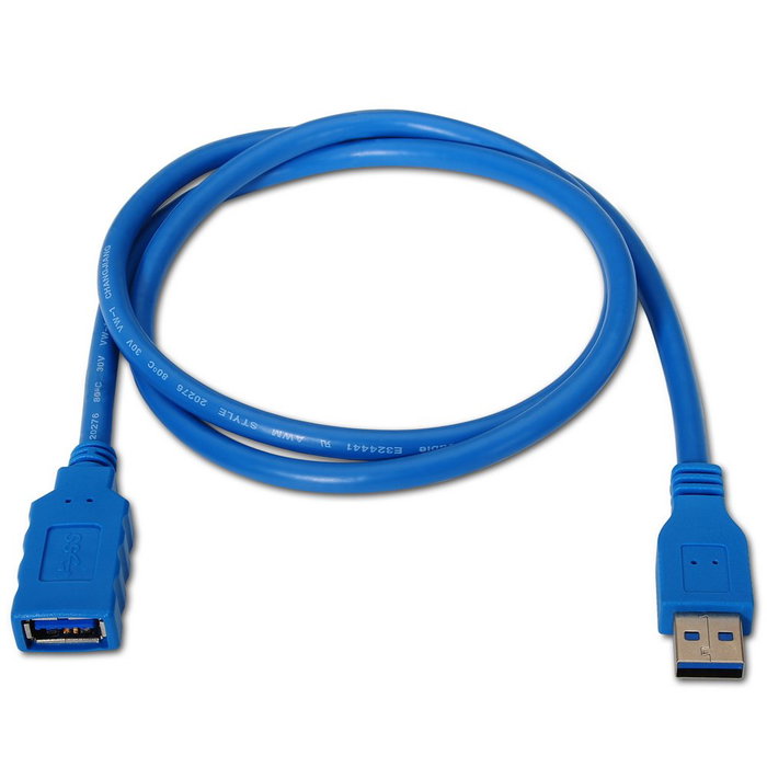 Aisens Cable de Extensión USB 3.2 Gen 1, USB A Macho a Hembra, 1m, Azul